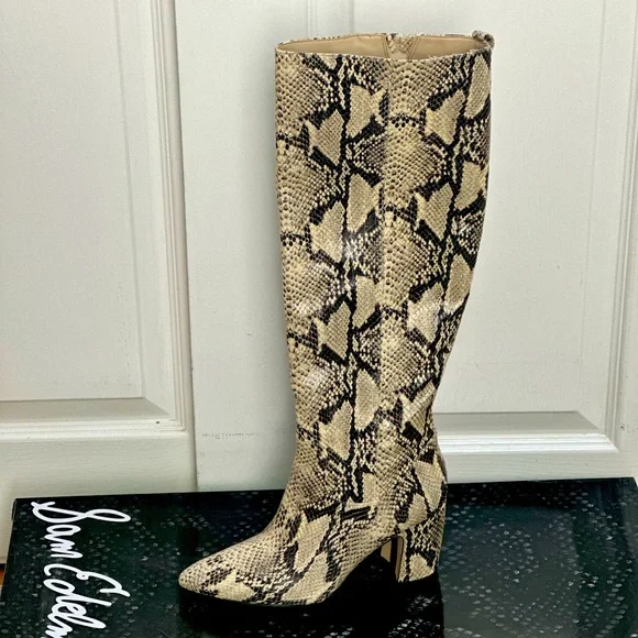 Sam Edelman Hai tall boots snakeskin print size 6.5 - Picture 1 of 2